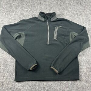Marmot Fleece Pullover Mens Medium Green 1/4 Zip Grid Tech Hiking Outdoor